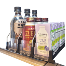 루미에르 냉장고정리 음료수 맥주 캔 정리 디스펜서 트레이, 블랙, 1개