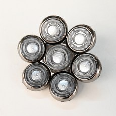 電動剃鬚刀 刮鬍刀水洗精鎢鋼七頭 部分機型通配, 1個, 升級版七刀頭--UV電鍍全槍