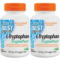 Doctor's BEST L色氨酸素食膠囊 500mg, 90顆, 2罐
