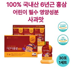 어린이홍삼 성장기 어린이 필수 영양성분: 비타민B1 비타민B6 나이아신 사과맛, 30회분, 1세트