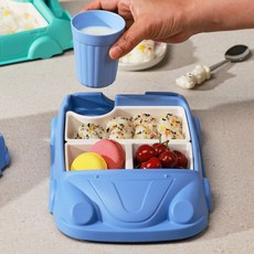 리야홈 컵홀더 유아 식판, 1개, 블루