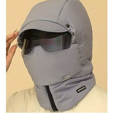 LIFEGEAR 아웃도어 자전거 스키 오토바이 고글 얼굴 목 완벽보호 남녀공용 방풍 캠핑 겨울낚시 보온이 뀌어난 귀달이 모자 풀페이스커버 목도리 마스크 올인원, 1개, 블루