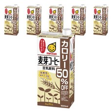 marusan 丸三 熱量減50%麥芽咖啡風味豆乳飲料, 6入, 1L