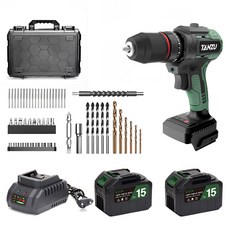 TANZU 21V 다용도 무선 전동드릴 BLDC 10mm 콜릿 6000mAh 듀얼배터리 2개 세트 25+3단 토크조절 임팩드릴 평드릴 해머드릴, 1세트