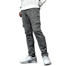 COMON GOLF (커먼골프) 골프웨어 멘즈 바지 스트레치 기모 방한 방한 바지 큰 사이즈 카고 팬츠 슬라이버니트 따뜻한 가을겨울 가을 겨울 CG-NF52202 XL 믹스차콜