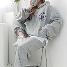 Mountain 連帽運動套裝 // 束口褲 棉質 換季大學T 運動套裝 運動服 大尺碼 Oversize 寬鬆版型 寬鬆版型