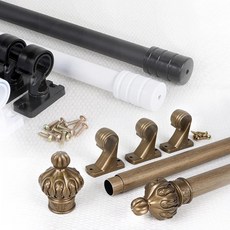 국산 아파트 주택 25mm 알루미늄 3단 4단 커텐봉 커튼봉걸이 커텐고리, 브라켓커튼봉 3단 우드
