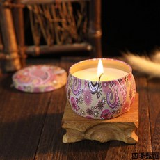 香薰蠟燭禮盒 - 臥室香薰 乾花/花草/木质香 伴手禮 - 家用客廳薰香 助眠安神 擺件, 網紅爆款小蒼蘭  持久薰香,6cmX4cm 小尺寸