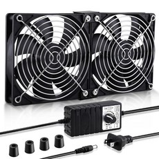 와타이 빅 에어플로우 2 x 120mm 240mm 컴퓨터 팬 AC 플러그 캐비닛 110V 240V 전원 공급 속도 컨트롤러 3V 12V 채굴 기계 섀시 서버 워크스테이션 냉각용, 2x120mm fan, 2x120mm fan