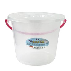 透明豆花桶 附蓋水桶, 1個, 2L (手把顏色隨機)