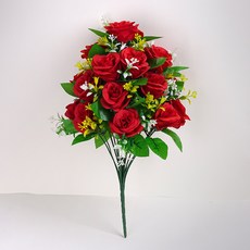 發財玫仿真花絹花室內假花干花玫瑰花花束餐桌花擺設客廳裝飾擺件仿真花永生花人造花乾燥花永不凋零拍照道具假花裝飾居家裝飾, 紅色