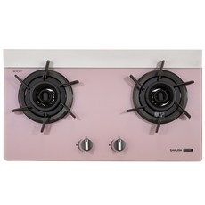 櫻花牌 G2922BGP 二口雙炫火玻璃檯面爐 胭脂粉 一點靈點火系統 廚房質感升級, 1個, G2922BGP 瓦斯桶,基本安裝