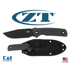 Zero Tolerance ZT0004BLK CruWear 粉末鋼 陶瓷塗層 黑色 Micarta 握柄 皮鞘, 1個