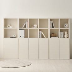 가구소점 테오 4단 600 800 1200 문있는 수납 책장, 아이보리