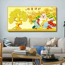 액자 액자형 재물 한쌍 황금 돈나무 DIY키트 금빛, 초대형 120 x 240cm, 1개, kh-05