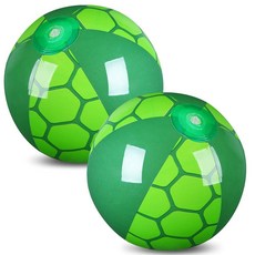 Leyndo 블루 및 골든 링 비치 볼 6개 20cm(7.87인치) 공기 주입식 비치 볼 여름 비치볼 장난감 수영장 생일 파티 루아우 장식 게임 파티 선물, 2, 그린, 터틀