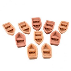shangren 2x20pc 미니 보트 수지 마이크로 랜드 생크 수지 장식 인형 집 공예, L, 나무