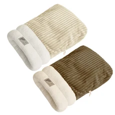 寵物暖暖睡袋 - 柔軟舒適保暖寵物窩，冬季必備寵物睡墊, 灰色, 1個