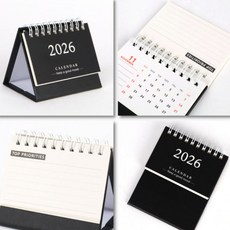 블랙 2026 캘린더 탁상용 데스크 일정관리 스케즐러 한눈에 달력 미니 메모, 단품