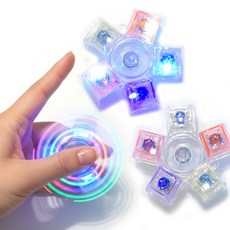 스피너 와 딸깍이 를 동시에 오각형 LED 불빛 스피너 키캡 피젯 토이, 스피너키캡 불빛, 1개