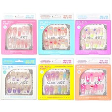 마이 아이돌 리얼 네일 팁 키트 6개입 6종 x 1p 인조 손톱 셀프 네일아트, 2. 마이 리얼 네일 팁 키트 6개입, 1개 2. 마이 리얼 네일 팁 키트 6개입, 1개