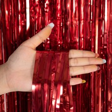 파리스 데코 수술 파티커튼, 4개, 메탈릭레드