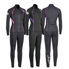 游龍潛水 AROPEC 1.5mm Neoprene 女款兩件式防寒衣, 上衣(黑/粉),S
