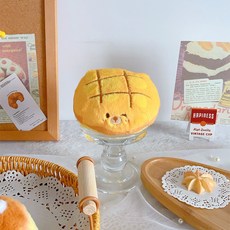 小熊蛋糕毛絨玩偶 甜品公仔 兒童生日禮物 掛件 鑰匙扣, 1個, 菠萝包