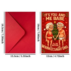 聖誕節幽默情侶週年紀念日趣味賀卡信封套裝, 1個