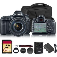 캐논 DSLR EOS 5D 마크 IV 카메라 바디 전용 - 풀프레임 30.44K 비디오 듀얼 픽셀 AF 및 내장 Wi-Fi 1483C002 숄더백 64GB 메모리 카드가 포함, w/ 24-105mm f4 Lens