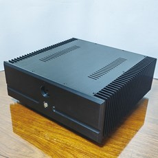 熱賣 400深大甲類全鋁散熱器機箱 純後級功放外殼 大功率 電源DIY, 1個, 黑色款