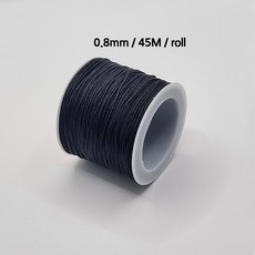 [비즈엔케이] 0.8mm 나일론 매듭실 45M (롤) 판매단위 팔찌 만들기 재료, 1개, 블랙