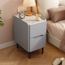 원목침대협탁 서랍장 수납장 거실 사이드 테이블 틈새 선반 엔틱 우드 침실 인테리어 모던, 완전 조립 (4피트 설치), 25x40x50cm, 연한 회색/단색