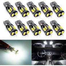 Antline 194 168 2825 T10 W5W 오류 없는 LED 전구 흰색 슈퍼 브라이트 300루멘 10-SMD 5730 칩셋 실내 돔 지도 도어 제공 번호판 조명 10개 팩, Xenon White