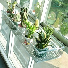 MK 창틀 화분걸이대 직각형 (60X20) 창틀고리 1cm, 화이트, 1단