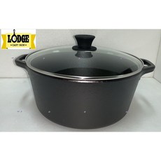 LODGE 10.25吋 5QT 雙柄鑄鐵荷蘭鍋 湯鍋組 美國原裝進口 附玻璃鍋蓋, 1個