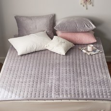 지베딩 극세사 고무밴드 침대패드 겸 카페트, GRAY