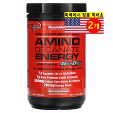 MuscleMeds 아미노 데카네이트 에너지 파우더 딸기 키위 맛 Amino Decanate Energy, 396g, 2개