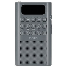 아이리버 휴대용 라디오 IRS-C808 2채널 안테나 mp3플레이어 블루투스 스피커 듀얼이어폰 알람 USB-C 고출력 스피커 세로형 효도라디오 마이크로SD, 그레이