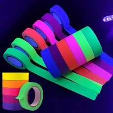 형광 면테이프 UV 야광 컬러 행사장 안전 표시 무대 장식 테이프 5M, 형광자체접착테이프 핑크, 1개