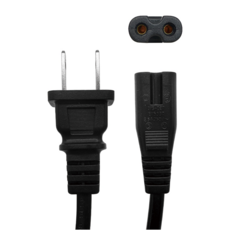 呱呱嚴選 50cm 8字電源線 - 標準美規插頭 H03VVH2-F規格, 1個, 黑