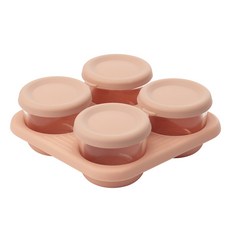 아기 도시락 아기 이유식 냉동칸 어린이 보양함 밀폐 유리 그릇 분리, 핑크, 1개