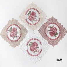 다이아몬드 레이스 협탁덮개, 화이트