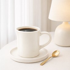 편안한42 심플 도자기 머그컵 예쁜 사무실 커피잔 330ml, 6개, 하얀색