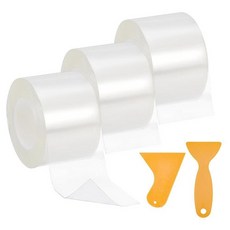 NBEADS 3롤 32.8야드 자동차 도어 엣지 가드 4.8cm(1.9인치) 투명 범용 도어 씰 가드 절단 가능한 캐비닛 도어 범퍼 플라스틱 스크레이퍼 아크릴 엣지 가드 보호, 32.8Yards X 1.89 inch