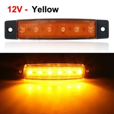 4/10피스 트럭 트레일러 사이드 마커 표시기 라이트 자동차 신호 브레이크 후면 경고 테일 LED 12V 24V 램, 06 12V - Yellow, 02 4 PCS