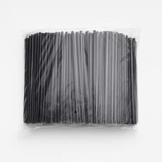 제이디팩 일자 빨대 7*210mm 검정 개별포장 500개입, 1세트