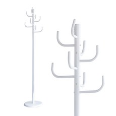 Amos 亞摩斯 十字底仙人掌衣帽架 吊衣架 掛衣架 衣架 收納架 玄關吊衣架, 白色