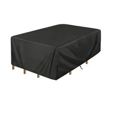 다양한 크기의 야외 가구 커버 완벽방수 파티오 식탁 의자 강력한 보호용 정원 내구성 사계절용, 02 BLACK, 08 140x140x140cm