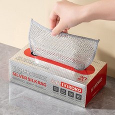 gouwa-54 실버 수세미 키친 타월 뽑아쓰는 일회용 행주, 20매입, 1개